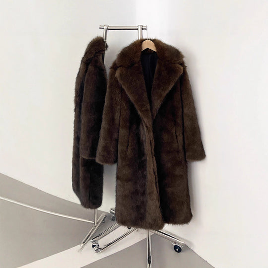 Damen Langhaarmantel für elegante Anlässe Heidi-Mode