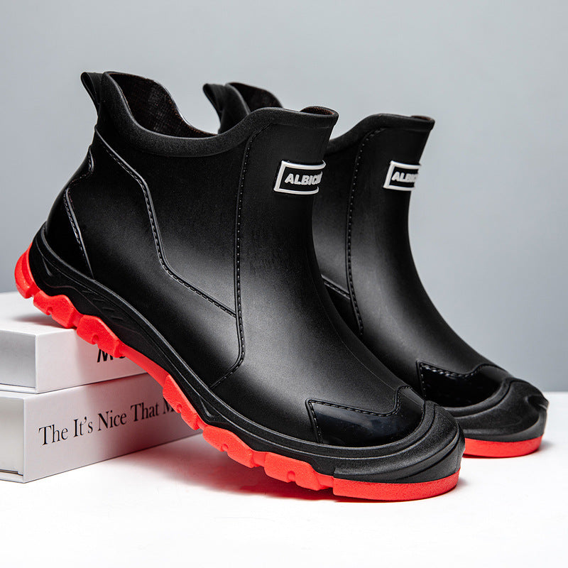 Herren wasserdichte Gummistiefel mit rutschfester Sohle und flexiblem Einstieg Heidi-Mode