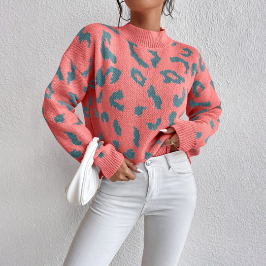 Damen modischer Pullover mit auffälligem Tiermuster und bequemer Passform Heidi-Mode