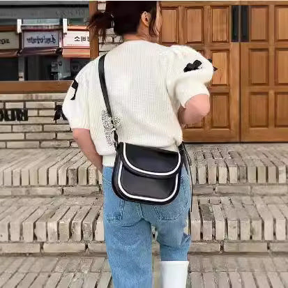 Damen modischer Strickpullover mit Puffärmeln und dekorativen Schleifen Heidi-Mode