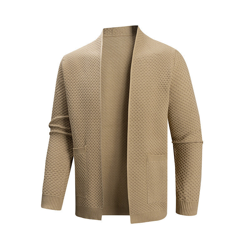 Herren Strickjacke mit offenem Kragen Heidi-Mode