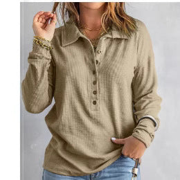 Damen Langarm-Hemd aus Strukturstoff Heidi-Mode