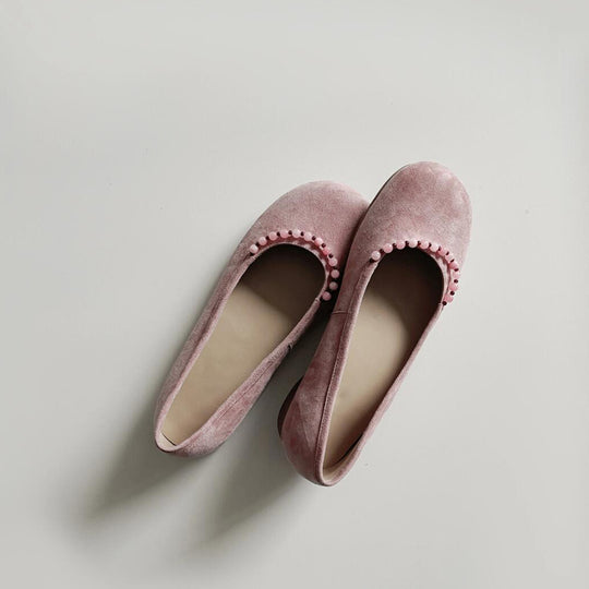 Damen Elegante Flache Ballerinaschuhe mit Dekorativem Verziertem Akzent Heidi-Mode