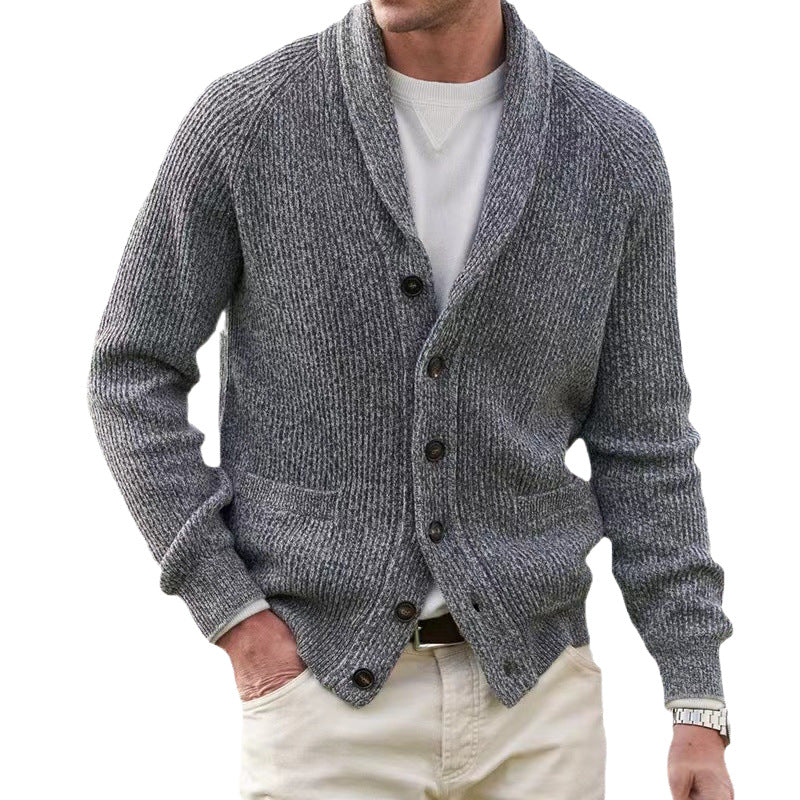 Herren Strickjacke mit trendigem Grobstrickmuster und praktischen Taschen Heidi-Mode