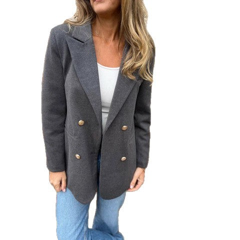 Damen eleganter und bequemer Blazer mit doppelter Knopfleiste Heidi-Mode