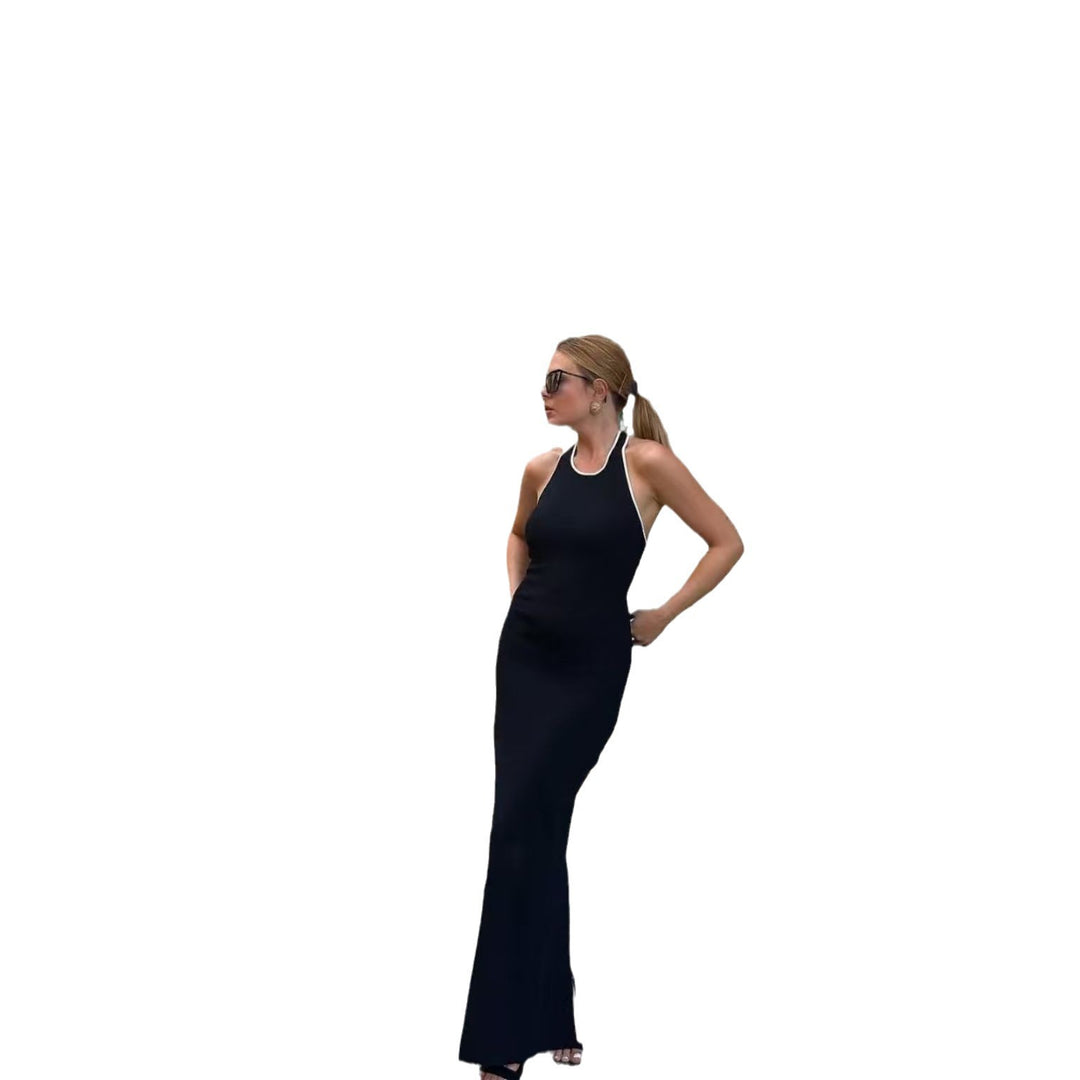 Damen Elegantes Maxikleid mit tiefem V-Ausschnitt und seitlichem Schlitz Heidi-Mode