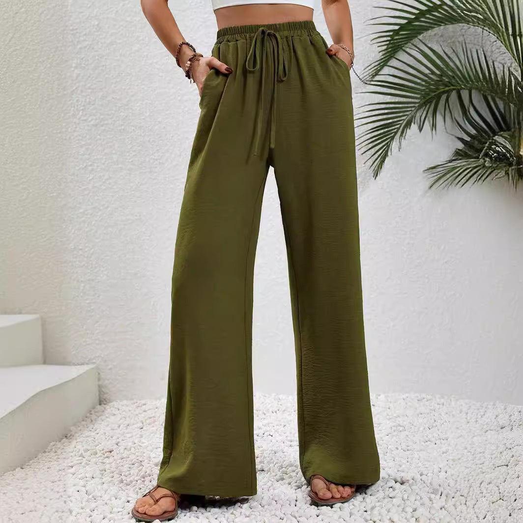 Damen weite Sommerhose mit elastischem Bund und lässigem Schnitt Heidi-Mode