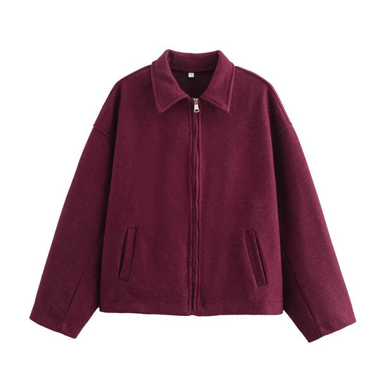 Damen lässige Kurzjacke mit weitem Schnitt und Reverskragen Heidi-Mode