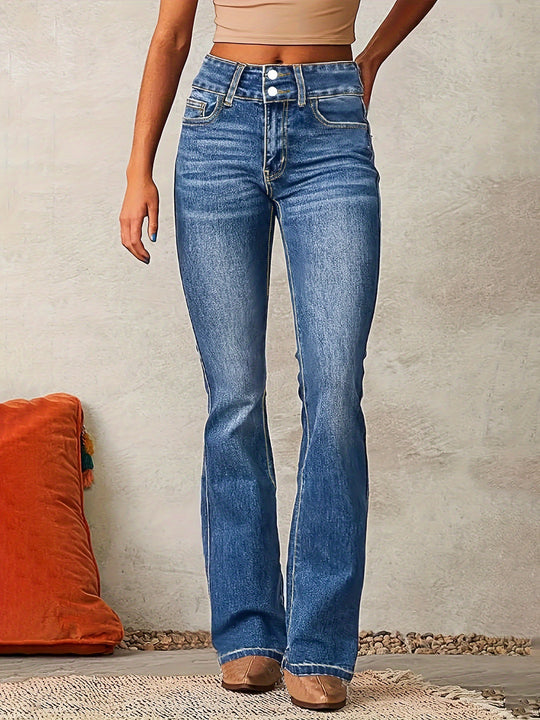 Damen Hochtaillierte Bootcut Jeans Heidi-Mode
