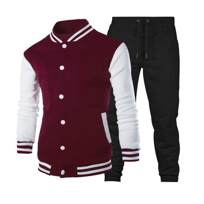 Herren sportliche Collegejacke mit praktischen Taschen und atmungsaktiver Baumwolle Heidi-Mode