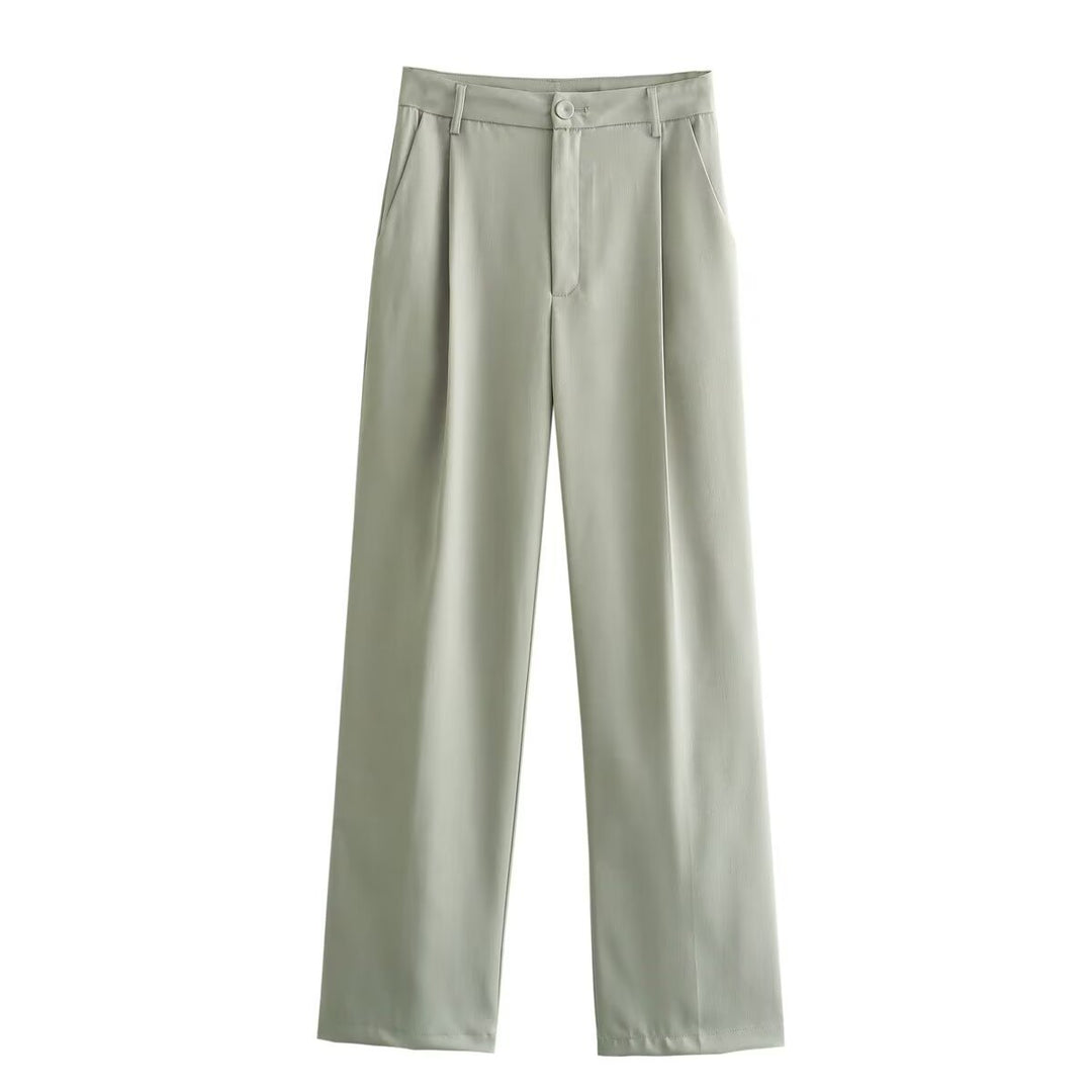 Damen weite, eleganten Bundfaltenhose mit seitlichen Taschen Heidi-Mode