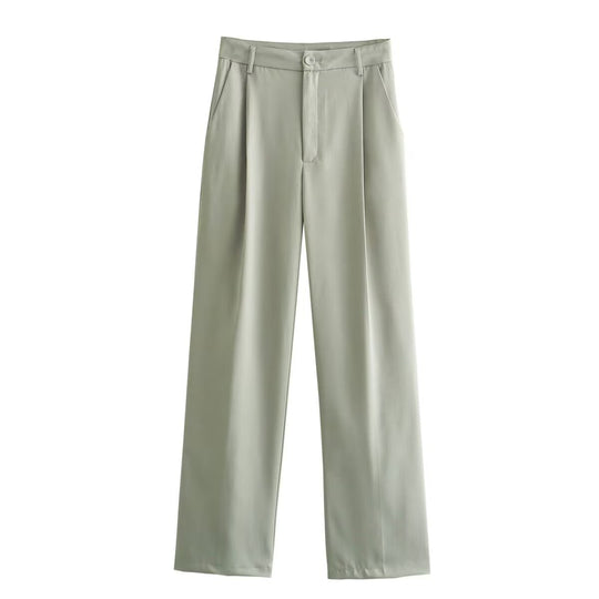 Damen weite, eleganten Bundfaltenhose mit seitlichen Taschen Heidi-Mode
