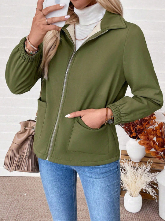 Damen Freizeitjacke mit Frontreißverschluss und praktischen Taschen Heidi-Mode