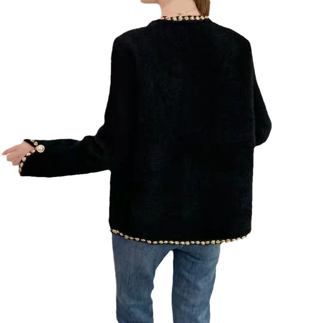 Damen Elegante Strickjacke mit dekorativen Perlenknöpfen und feiner Struktur Heidi-Mode