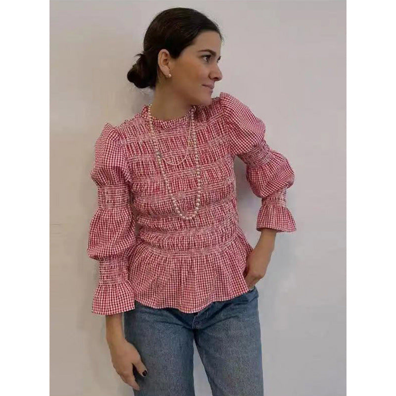 Damen elegante Bluse mit Rüschendetails und Smock-Effekt Heidi-Mode