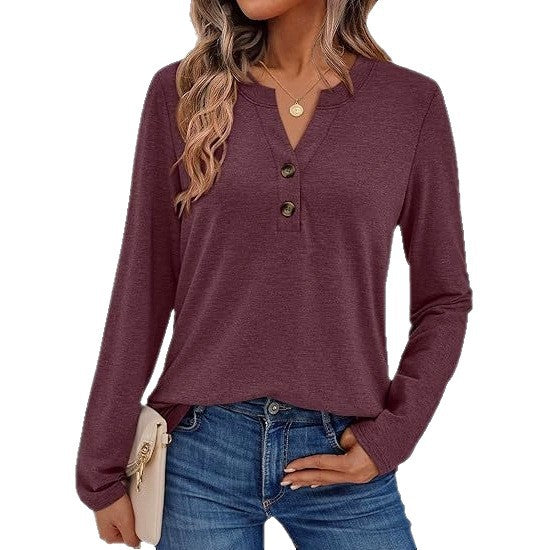 Damen Langarmshirt mit Knopfdetails Heidi-Mode