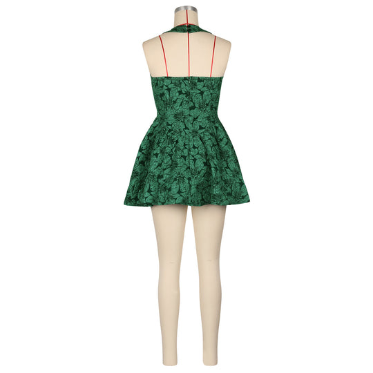 Heidi-Mode | Damen Kleidung Kleid Sexy Off Shoulder Enger Taille Puff Kleid Flocking Kleid