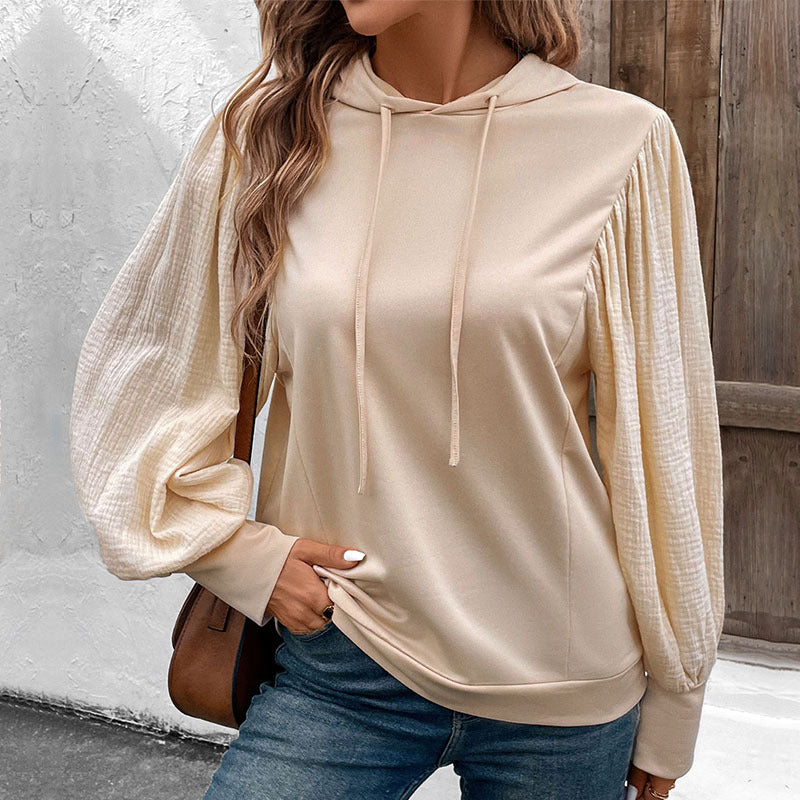 Damen Kapuzenpullover mit voluminösen Ärmeln und praktischen Kängurutaschen Heidi-Mode