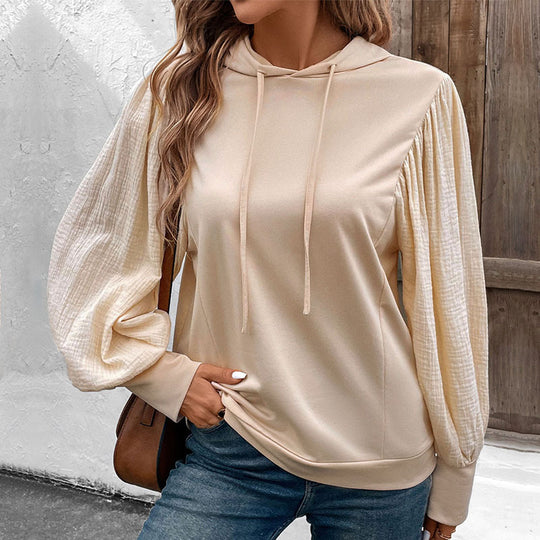 Damen Kapuzenpullover mit voluminösen Ärmeln und praktischen Kängurutaschen Heidi-Mode