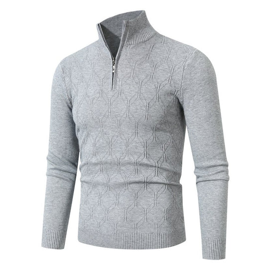 Herren Strickpullover mit modernem Strukturmuster Heidi-Mode