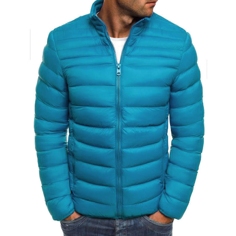 Herren modische Steppjacke mit hohem Kragen und seitlichen Reißverschlusstaschen Heidi-Mode