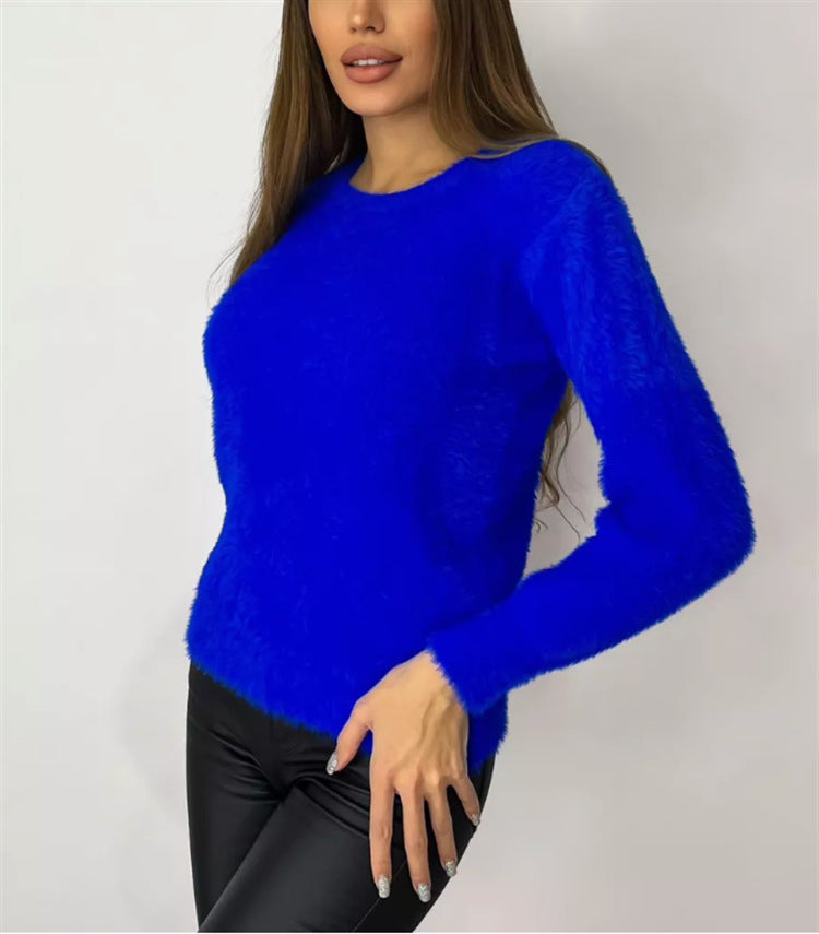 Damen Flauschiger Modischer Pullover Heidi-Mode