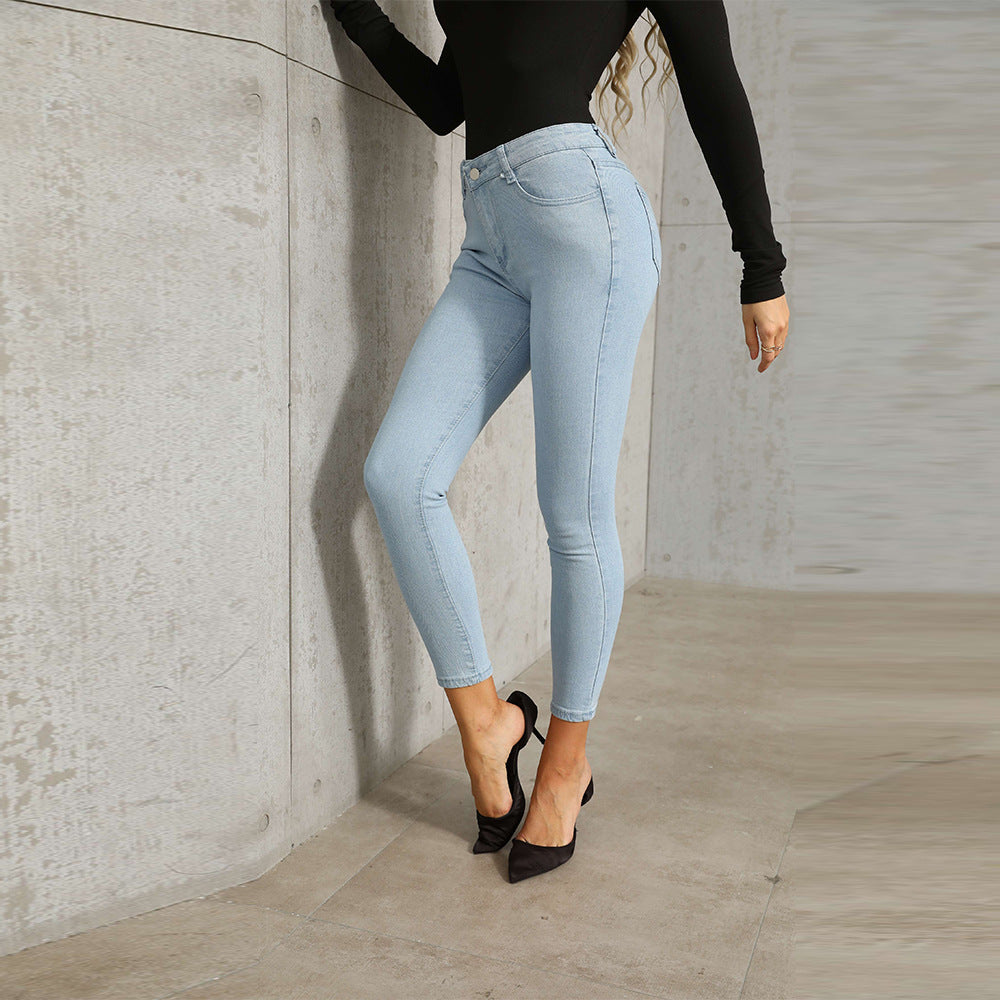 Damen Skinny Fit Jeans mit hohem Bund und ausgezeichneter Passform Heidi-Mode