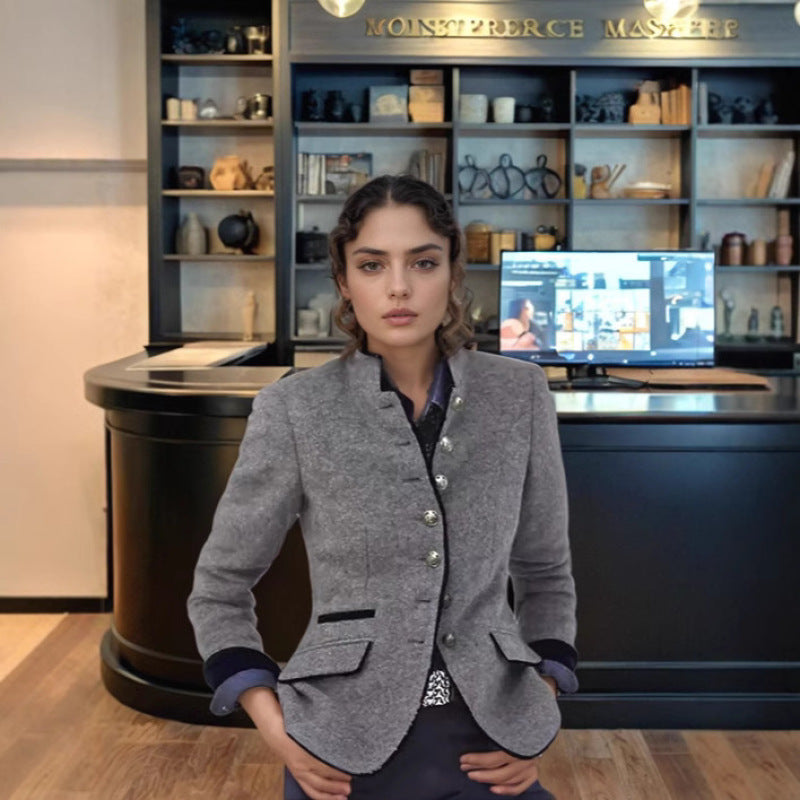 Damen elegante Wolljacke Heidi-Mode