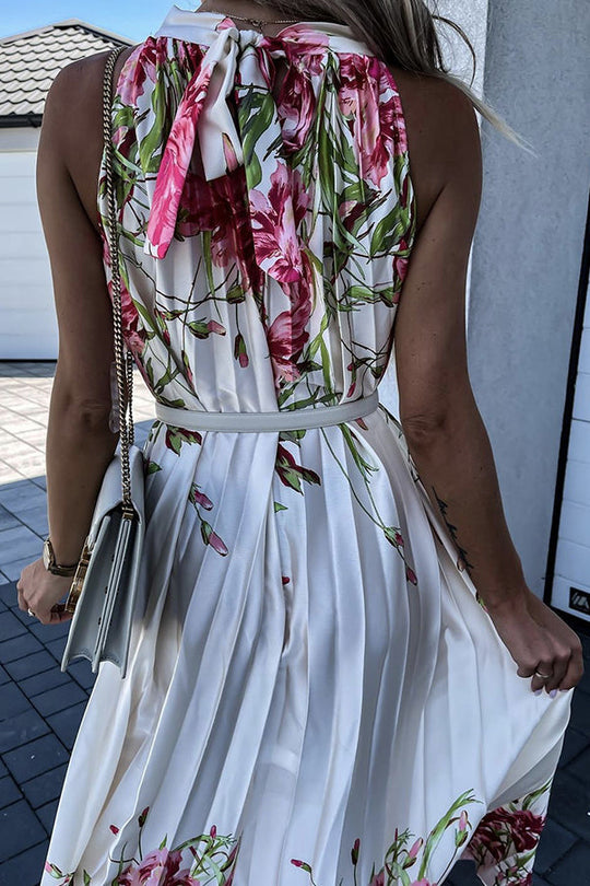 Heidi-Mode | Life in Floral Plissierter Neckholder Maxikleid