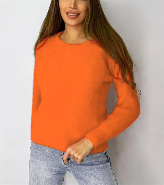 Damen Flauschiger Modischer Pullover Heidi-Mode