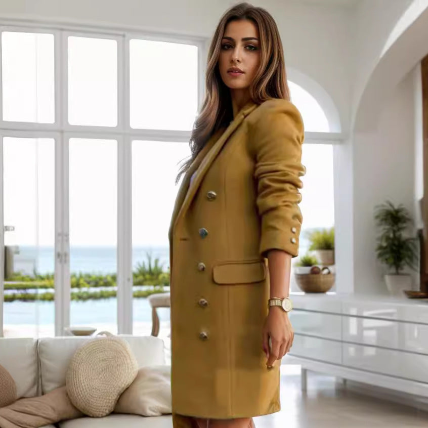 Damen eleganter doppelreihiger Blazer-Mantel Heidi-Mode