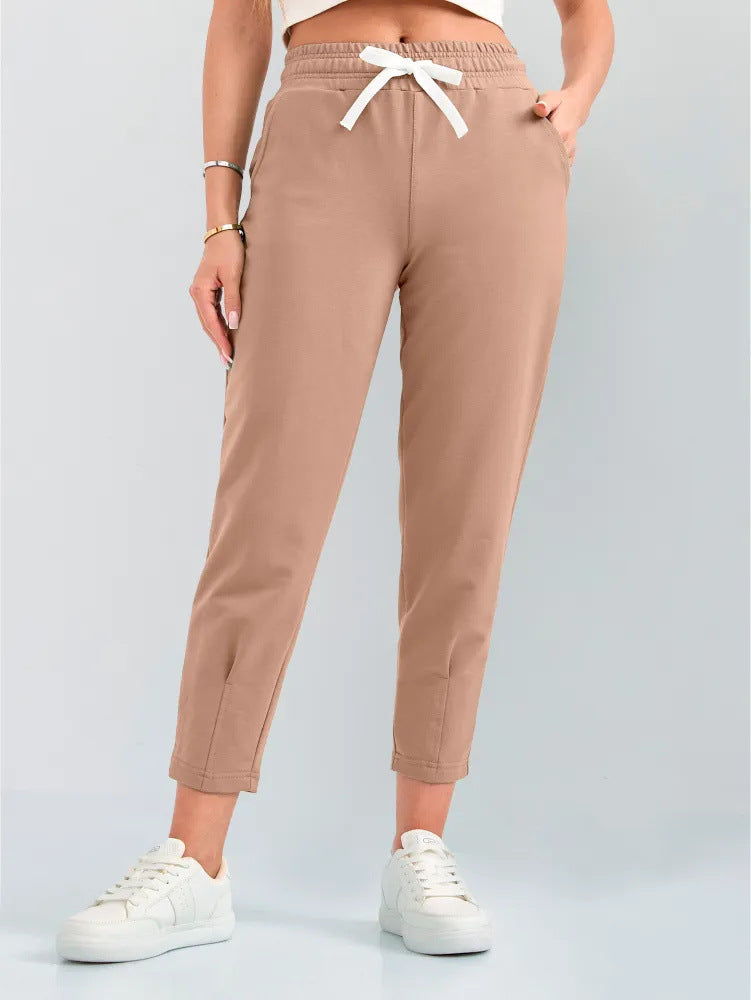 Damen Elegante Jogginghose mit Kordelzug und schmalem Schnitt Heidi-Mode