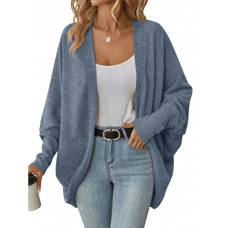 Damen lässige Strickjacke mit oversized Schnitt und lässigen Ärmeln Heidi-Mode