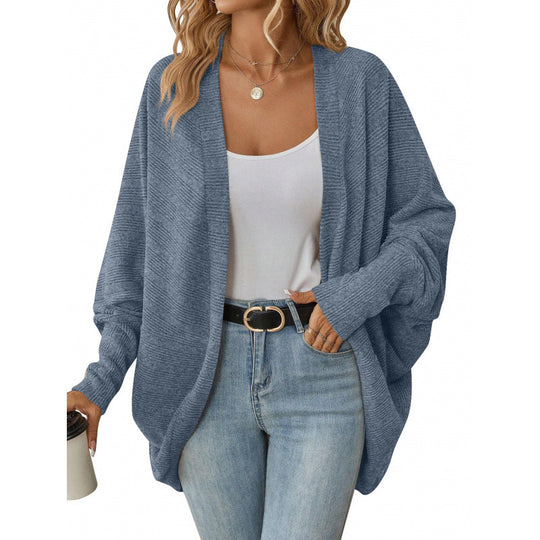 Damen lässige Strickjacke mit oversized Schnitt und lässigen Ärmeln Heidi-Mode