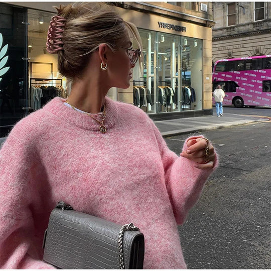 Damen Kuscheliger Oversized-Pullover Heidi-Mode