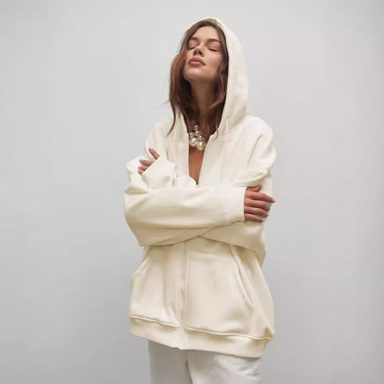 Damen Kuschelige Zip-Hoodie mit Oversized-Schnitt Heidi-Mode
