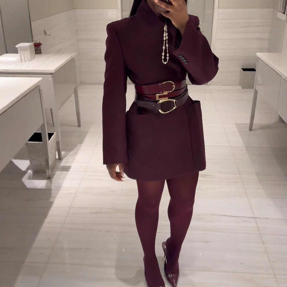 Damen elegante Blazerjacke mit Taschen und modernem Schnitt Heidi-Mode