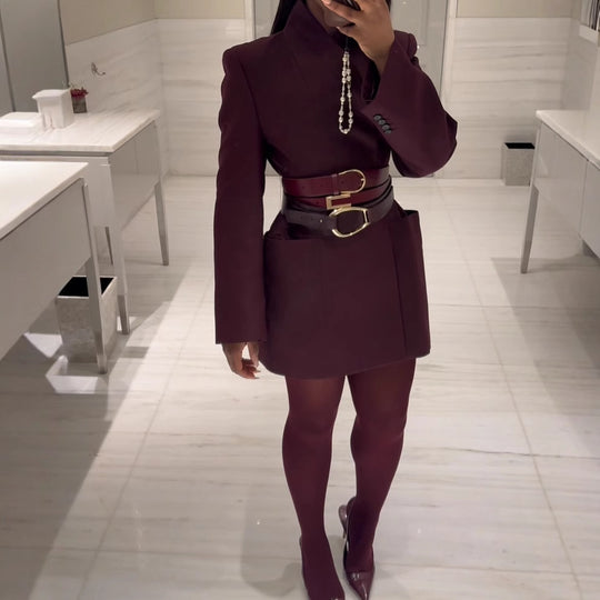 Damen elegante Blazerjacke mit Taschen und modernem Schnitt Heidi-Mode