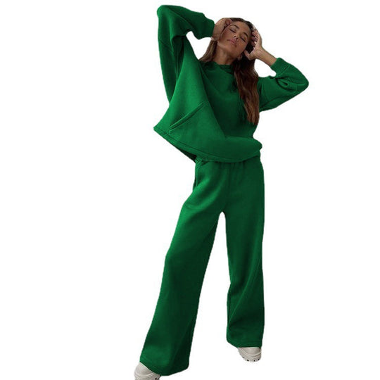 Damen Lässiger Kapuzenpullover und weit geschnittene Jogginghose Set Heidi-Mode