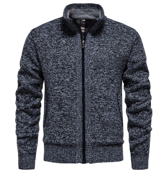 Herren sportliche Strickjacke mit Stehkragen Heidi-Mode