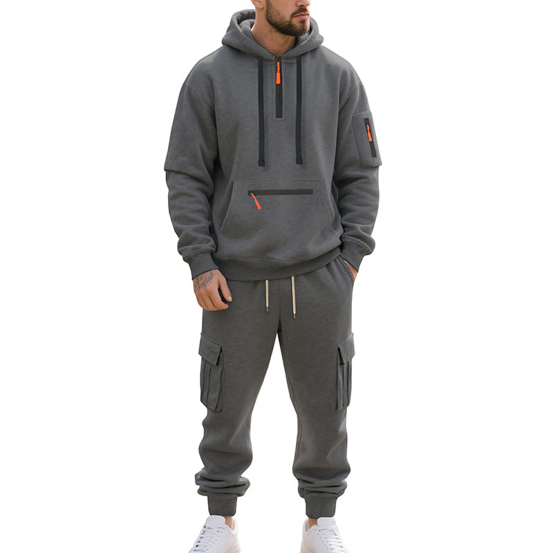 Freizeitanzug Herren mit Hoodie und Cargo Jogginghose