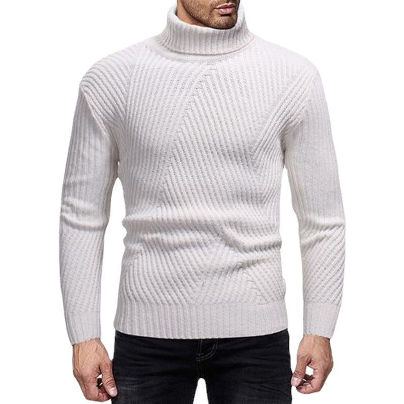 Herren Rollkragenpullover mit strukturiertem Rippdesign Heidi-Mode