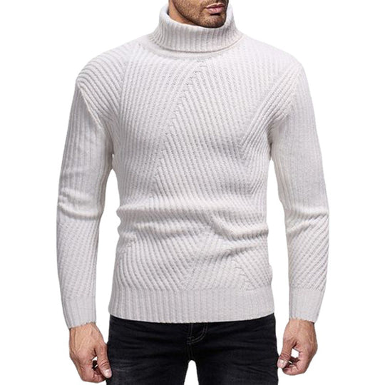 Herren Rollkragenpullover mit strukturiertem Rippdesign Heidi-Mode