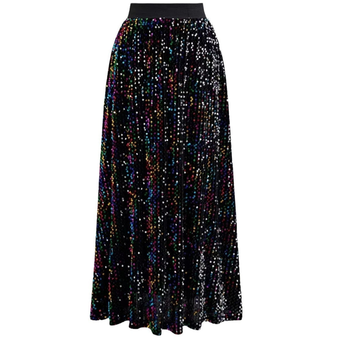 Damen Glitzer Maxi Kleid mit stylishen Pailletten und elegantem Schnitt Heidi-Mode