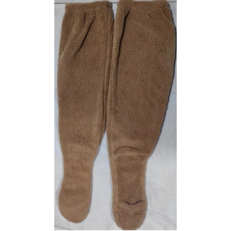 Damen Kuschelige Overknee-Socken aus weichem Fleece Heidi-Mode