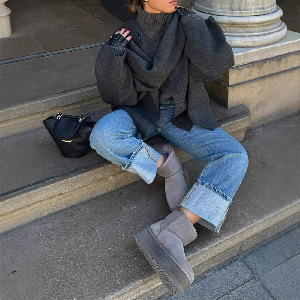 Damen Oversize Wolljacke Heidi-Mode