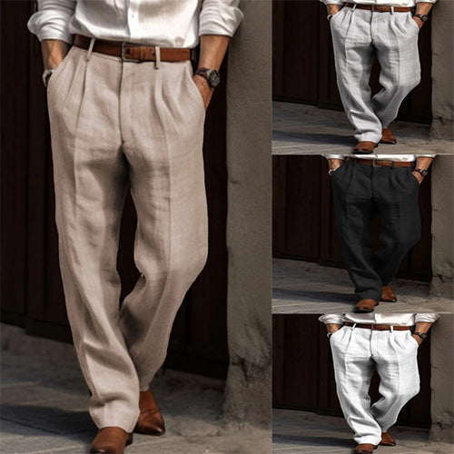 Herren elegante und bequeme Leinenhose Heidi-Mode
