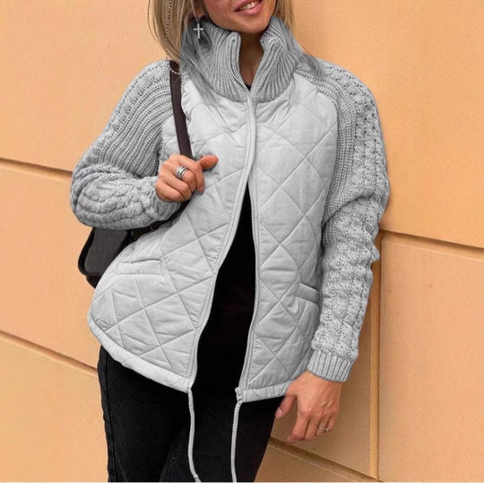 Damen Steppjacke mit Strickärmeln Heidi-Mode