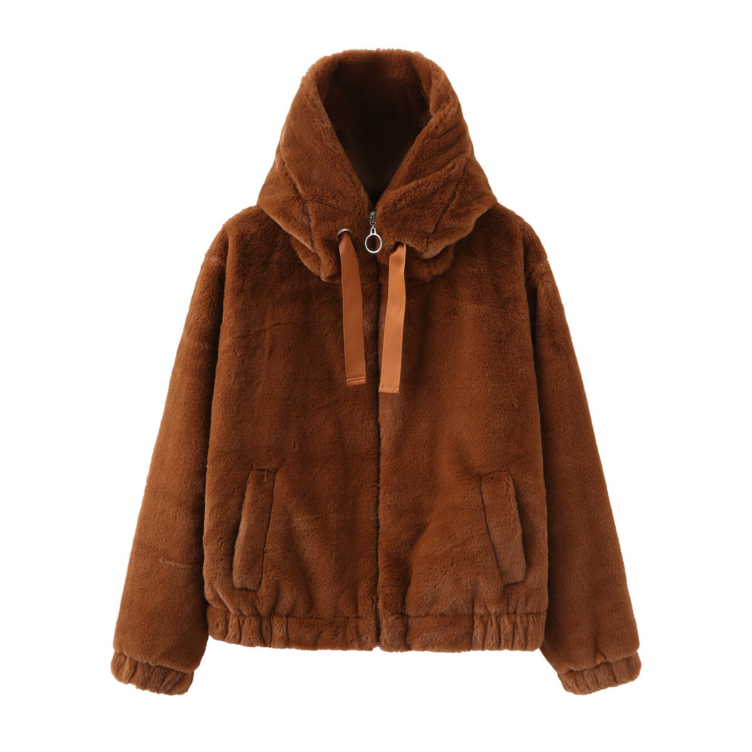 Damen Kuscheljacke mit hochabschließendem Kragen Heidi-Mode