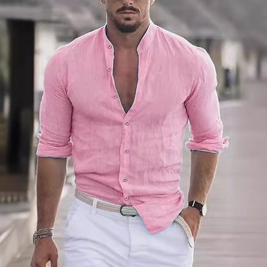 Herren modisches Langarmhemd mit leichtem Stoff Heidi-Mode